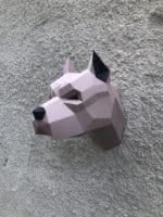 Tête de pitbull en papercraft 3D