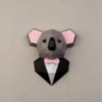 Papercraft of dapper koala in origami 3D
