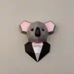 Koala in costume in papercraft 3D