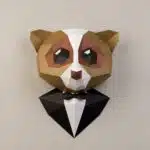 Aap in smoking papercraft 3D, weergave 8