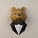 Papercraft de l'ours en costume en origami 3D