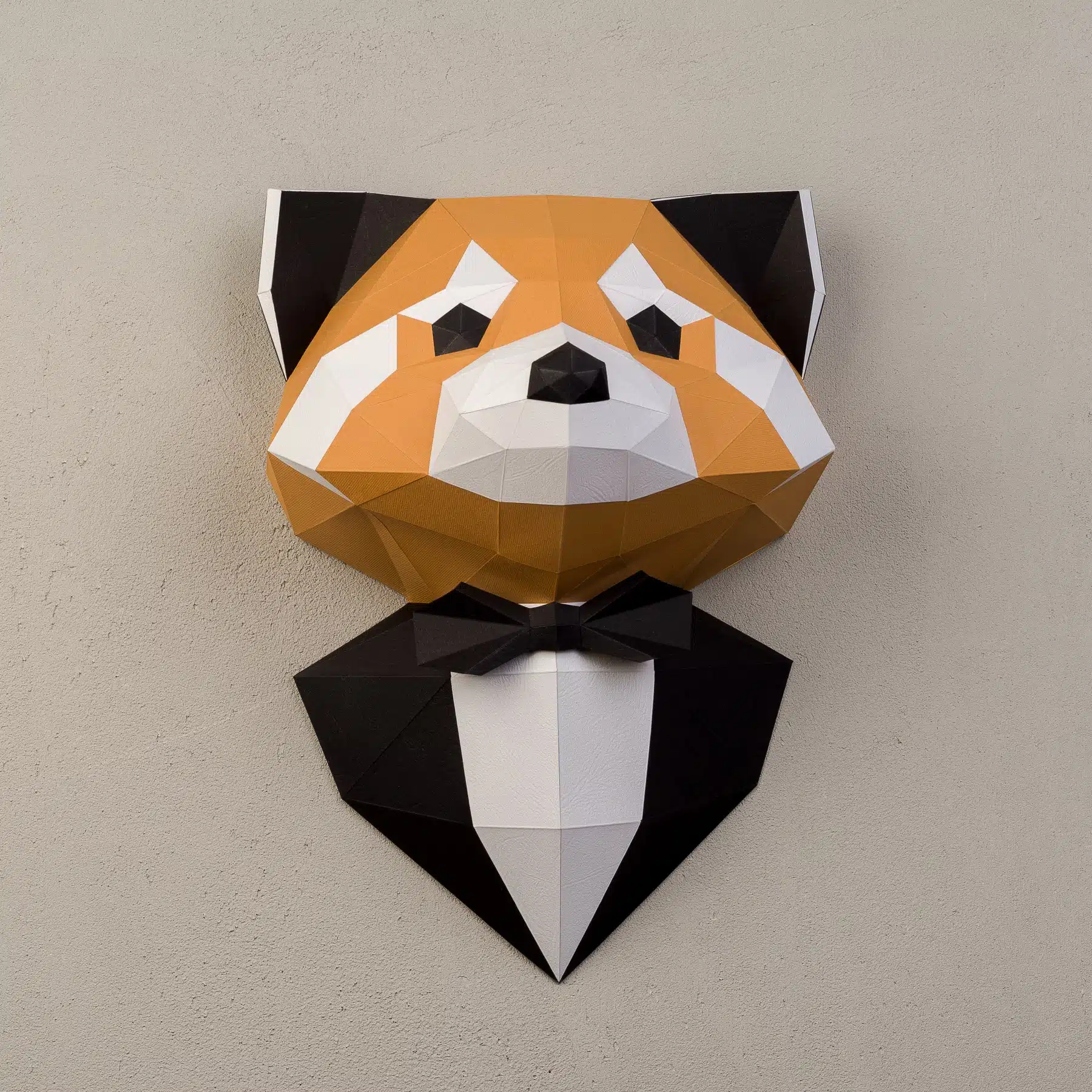 Rode panda in pak papercraft 3D, weergave 6