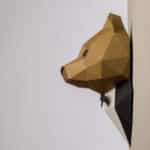 Papercraft de l'ours en costume en origami 3D