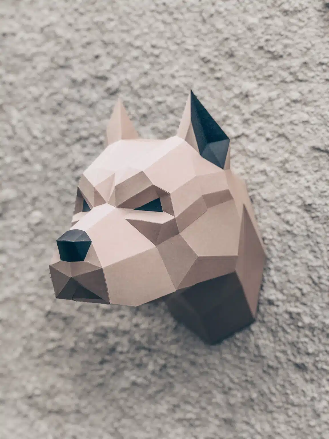Tête de pitbull en papercraft 3D