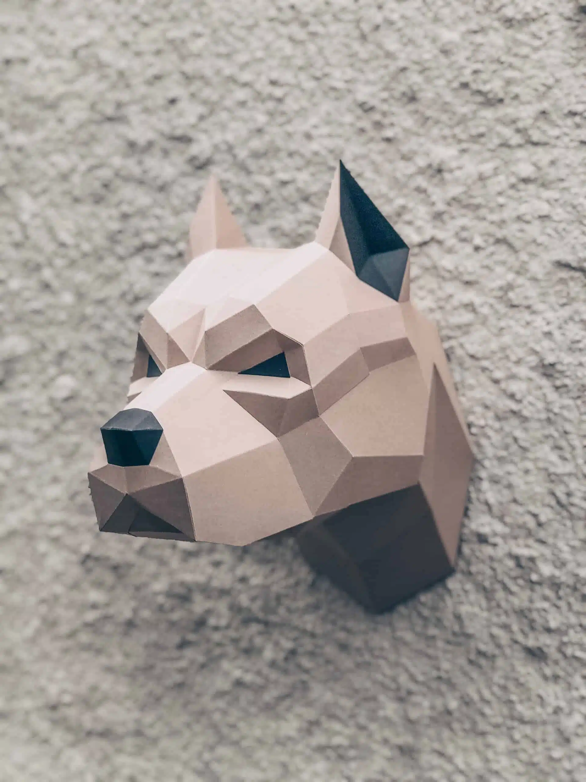 3D-papercraft hondenkoppen, weergave 6