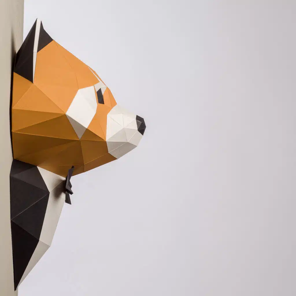 Papercraft di panda rosso in costume in origami 3D