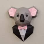 Papercraft of dapper koala in origami 3D