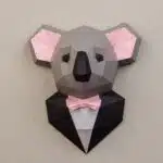 Koala in costume in papercraft 3D