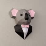 Papercraft of dapper koala in origami 3D