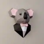 Koala in costume in papercraft 3D
