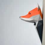 Papercraft de renard en costume en origami 3D