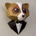 Aap in smoking papercraft 3D, weergave 6