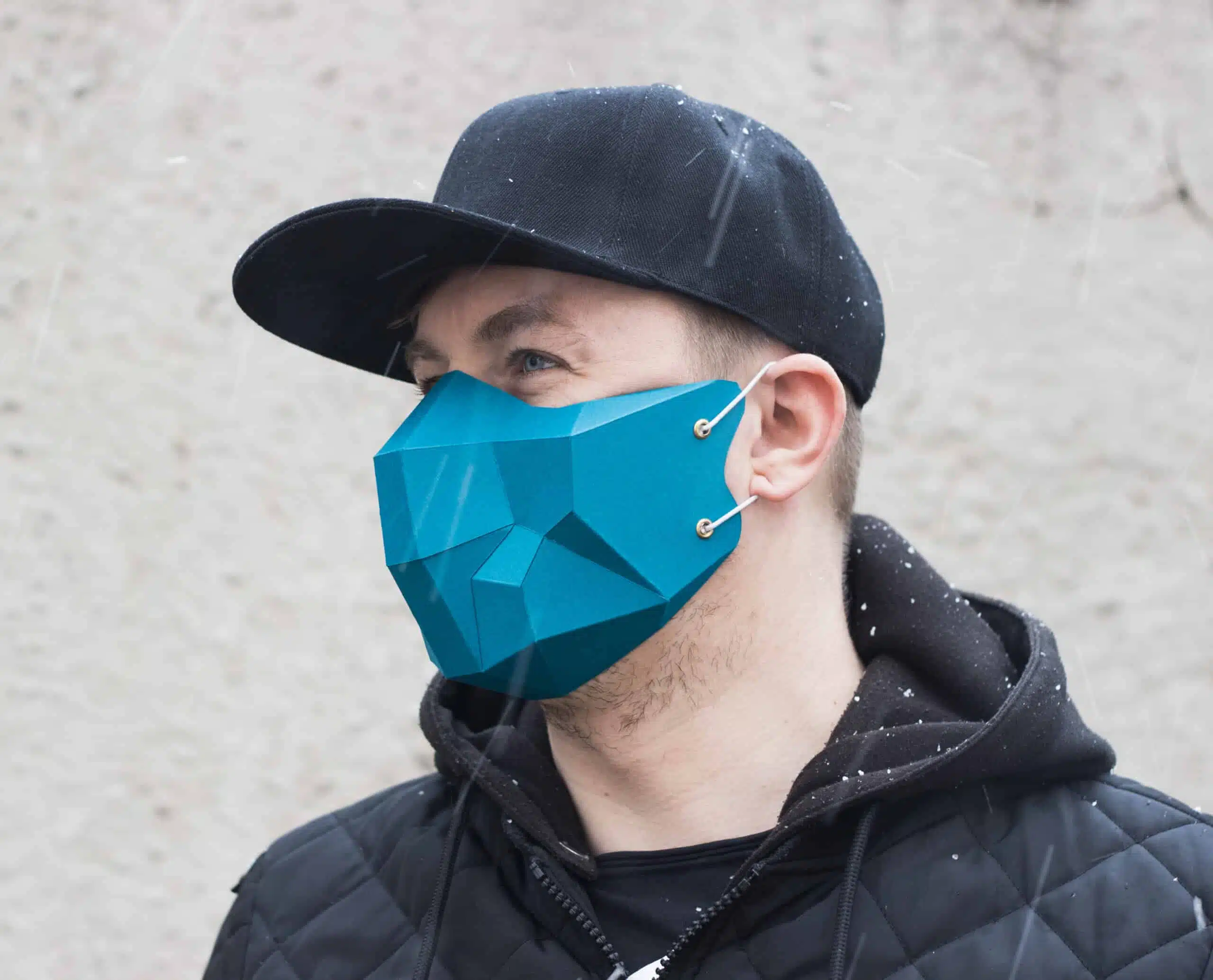 Polygonal 3D Papercraft Halloween Mask, view 2