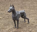 Papercraft of Doberman in origami 3D