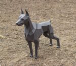 Doberman em papercraft 3D