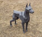 Doberman em papercraft 3D