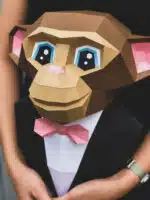 Singe en papercraft 3D