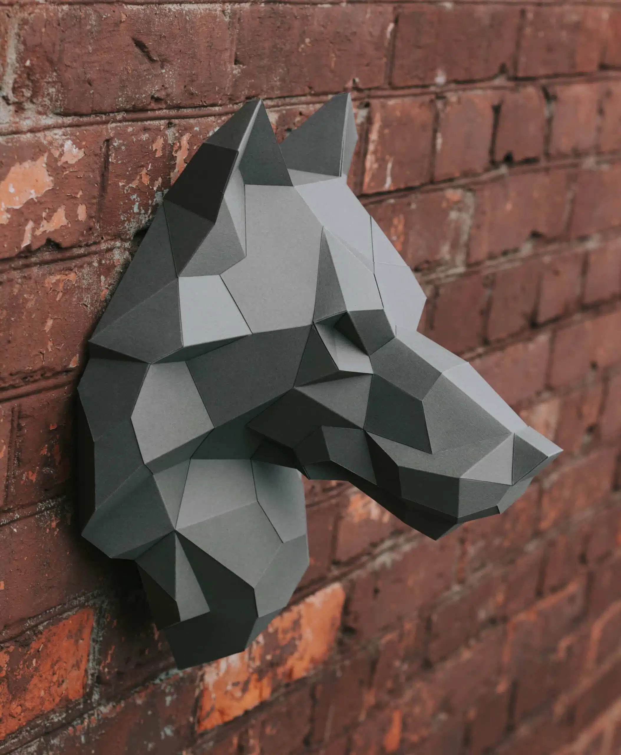 Cabeça de lobo em papercraft 3D – montado