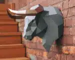 Stierenkop in 3D papercraft, weergave 9