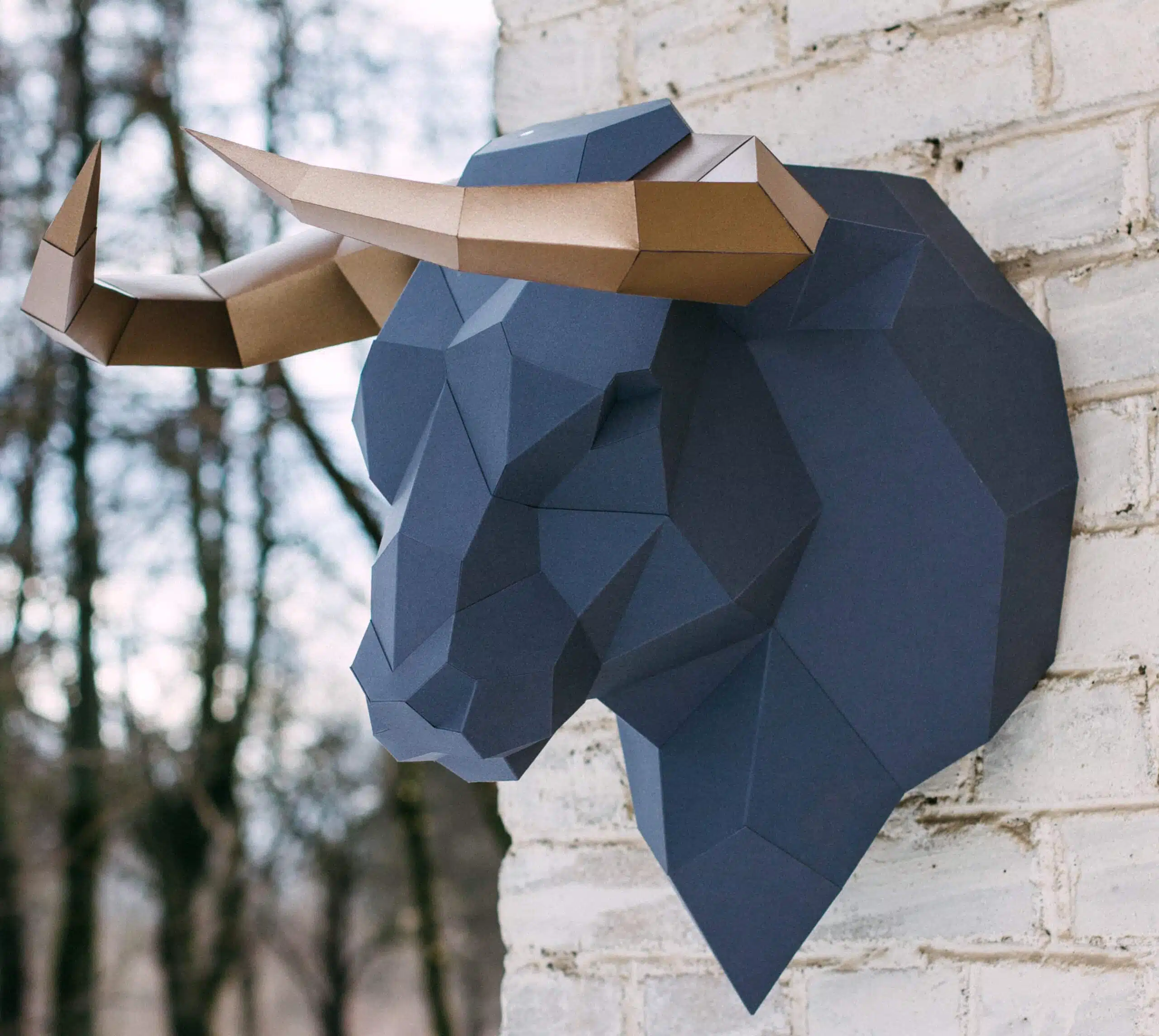 Stierenkop in 3D papercraft, weergave 7