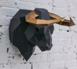 3D-Papercraft-Stierkopf