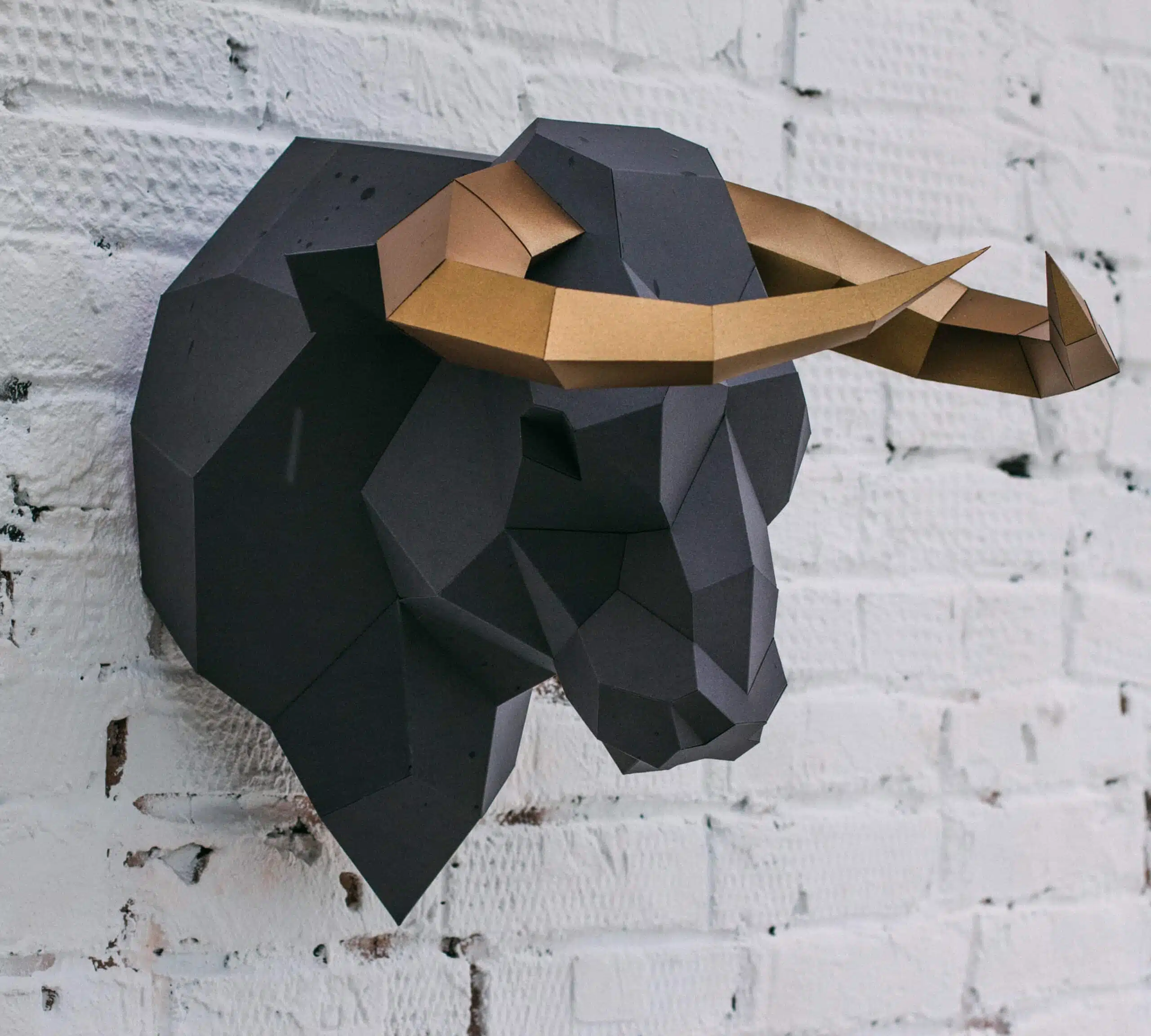 Stierenkop in 3D papercraft, weergave 6