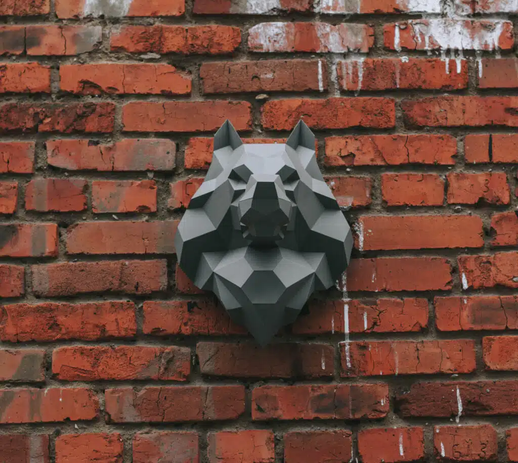Cabeça de lobo em papercraft 3D