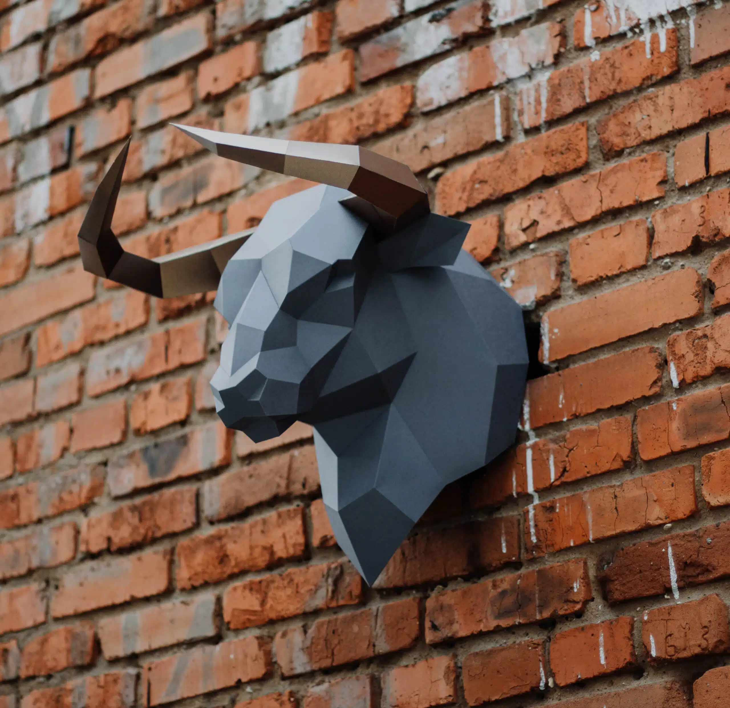 Stierenkop in 3D papercraft, weergave 5
