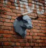 Stierenkop in 3D papercraft, weergave 4