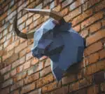 Papercraft de cabeza de toro en origami 3D
