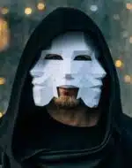 Máscara veneziana de três rostos em papercraft 3D