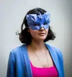 Blauw Venetiaans masker in 3D-papercraft, weergave 9