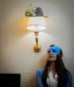 Blauw Venetiaans masker in 3D-papercraft, weergave 6