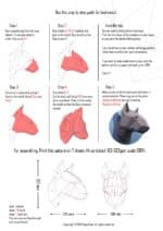 Papercraft testa di bull terrier in origami 3D