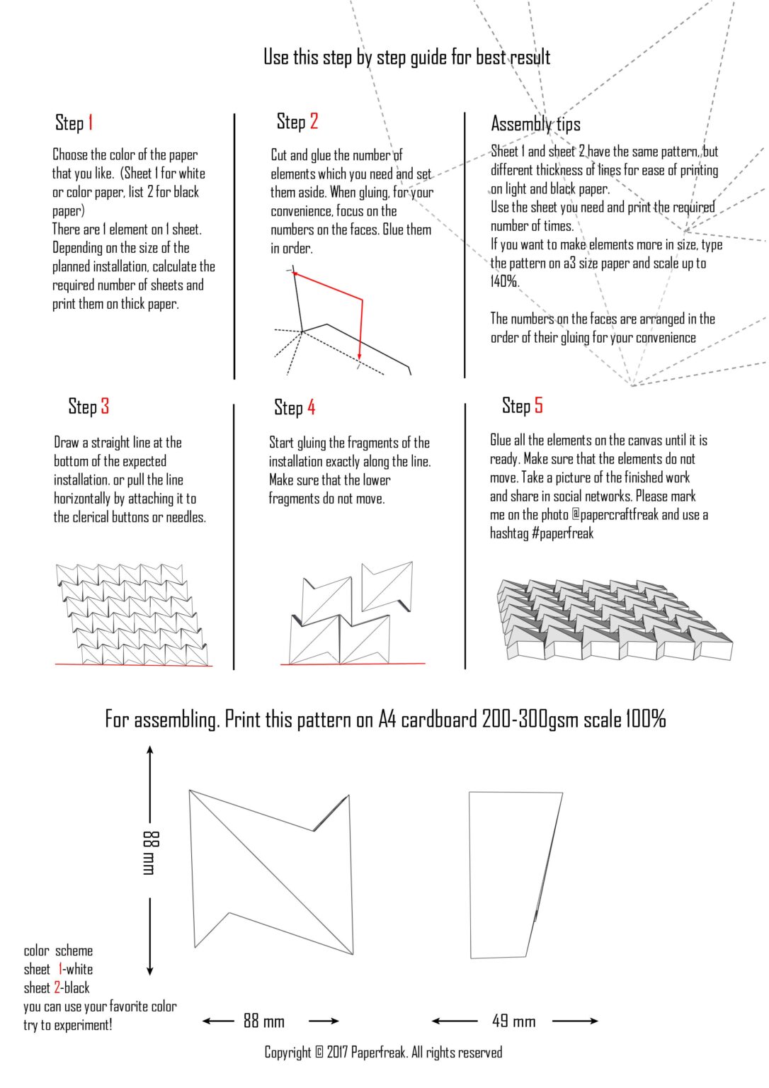Papercraft de dragão com pele em origami 3D