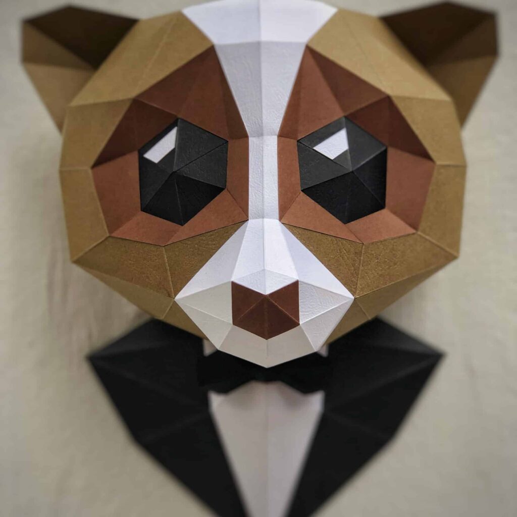 Papercraft de singe en origami 3D