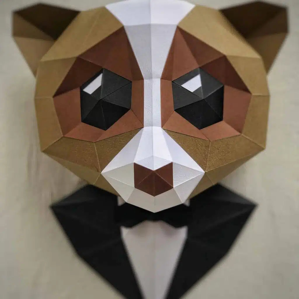 Macaco de smoking em papercraft 3D