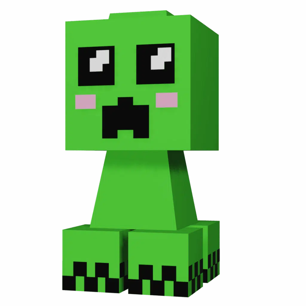 Papercraft de Creeper Minecraft en origami 3D