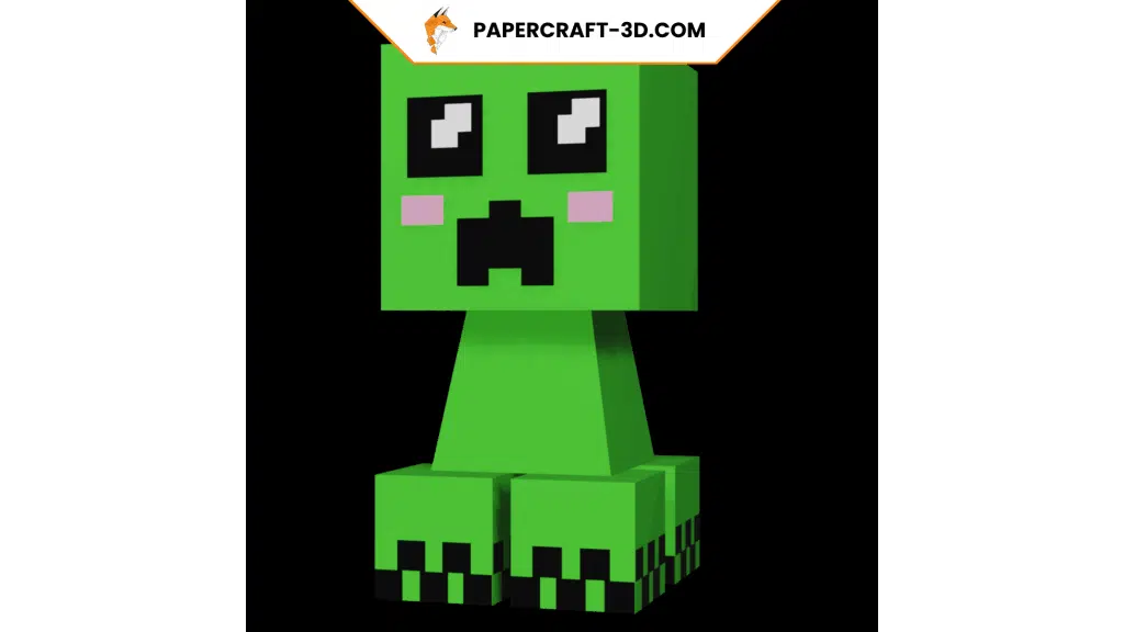 Papercraft de Creeper Minecraft en origami 3D