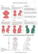 Seated monkey in 3D papercraft