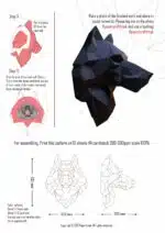 Cabeça de lobo em papercraft 3D
