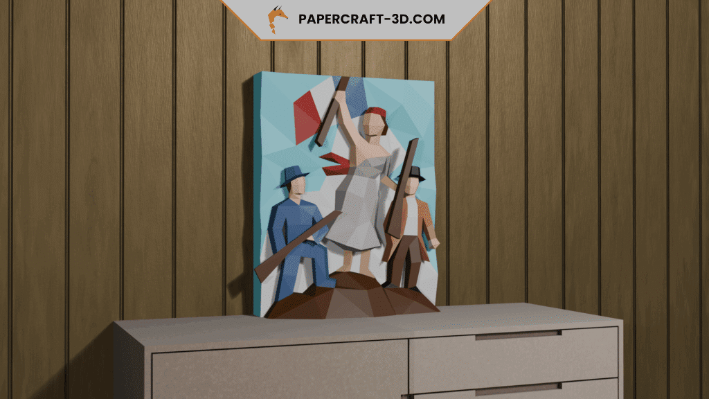 Papercraft de La Libertà che guida il popolo in origami 3D