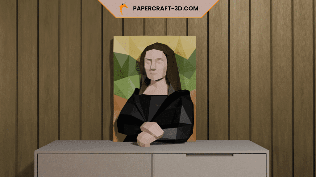 Papercraft of Mona Lisa in origami 3D