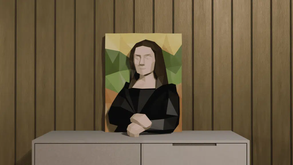 Quadro mural Mona Lisa em Papercraft 3D