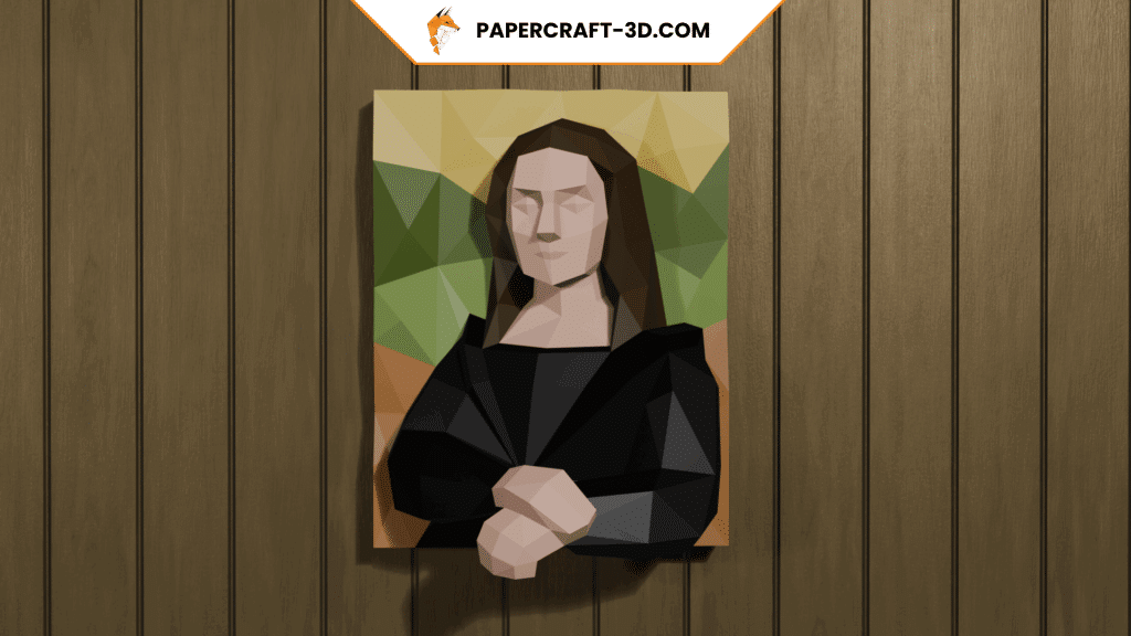 Papercraft of Mona Lisa in origami 3D