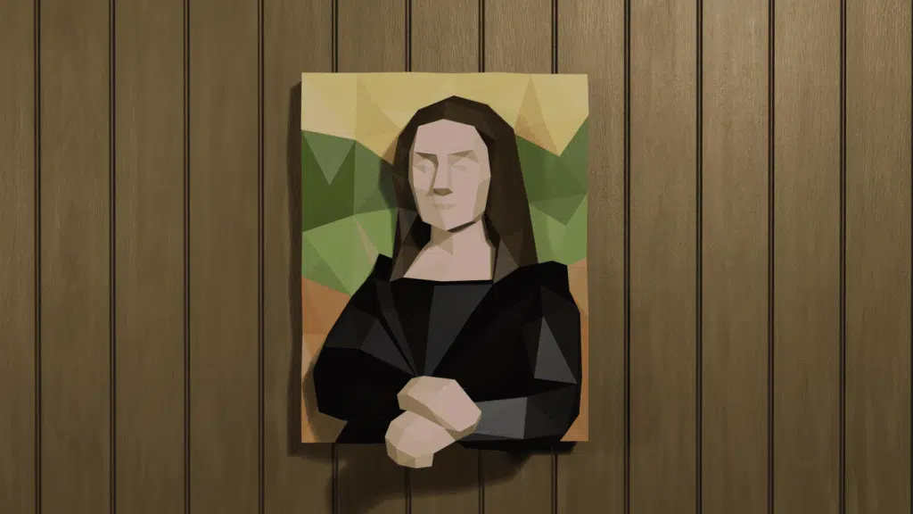 Quadro mural Mona Lisa em Papercraft 3D
