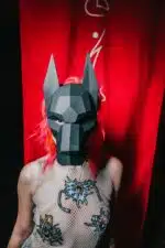 Dobermannmasker papercraft 3D, weergave 5