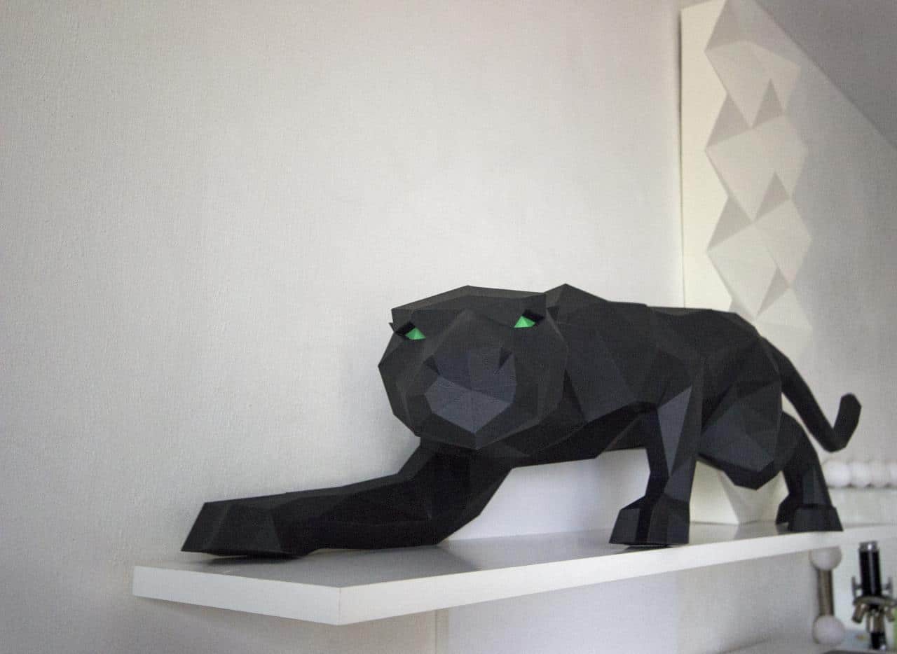 Papercraft panthère en origami 3D