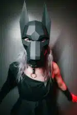 Dobermannmasker papercraft 3D, weergave 2