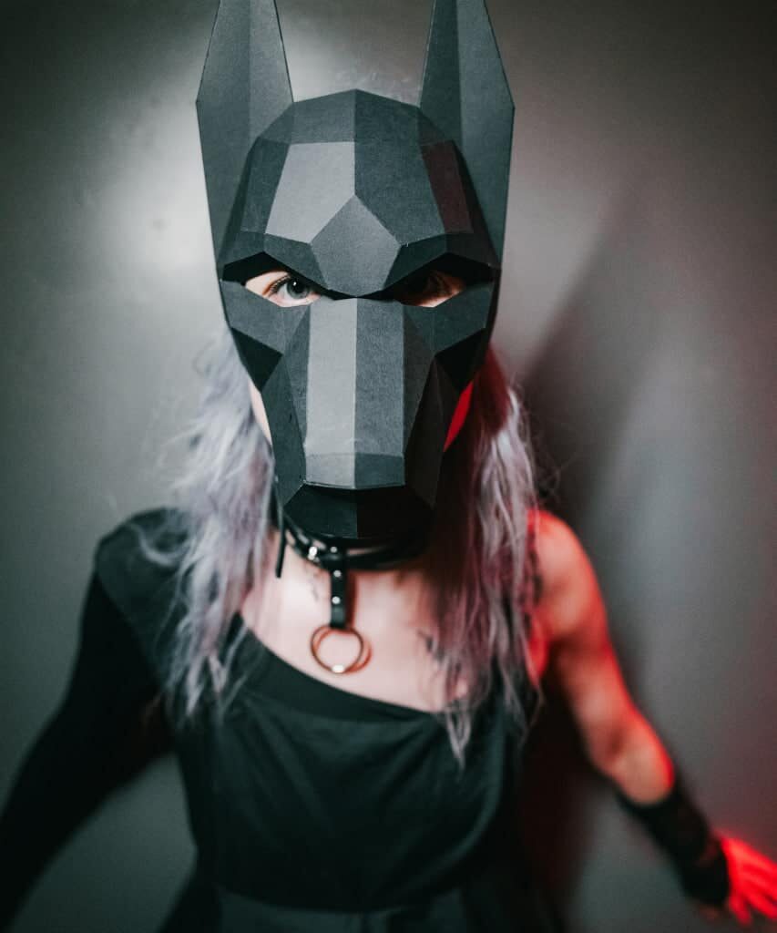 Masque Doberman en papercraft 3D